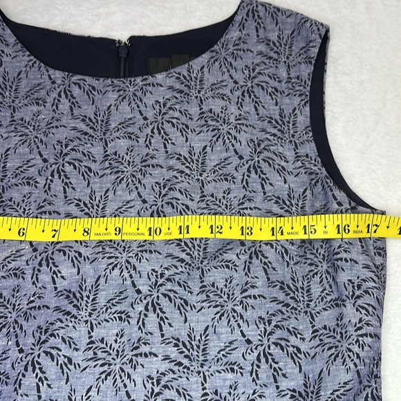 J. Crew Women’s Palm Tree Print Drop Waist Sleeveless Dress 4 - Picture 12 of 13